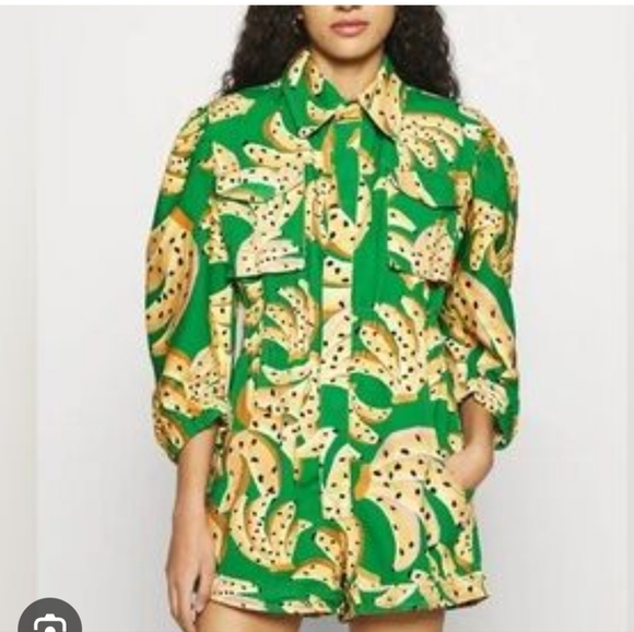 FARM Rio Pants - Farm Rio Green Banana Peel Romper